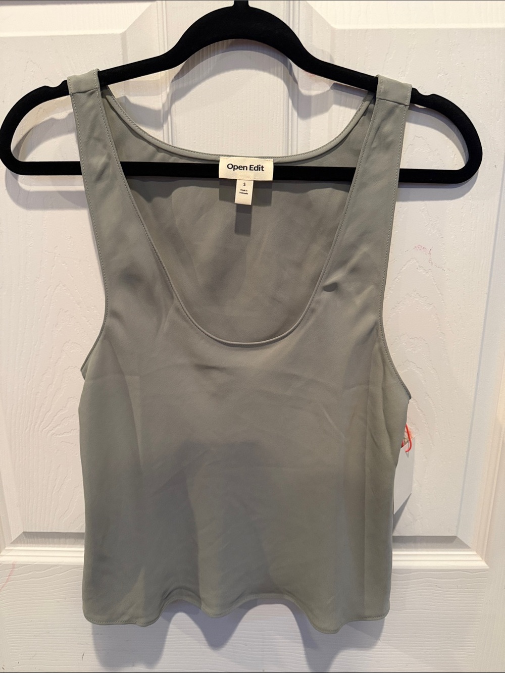 Open Edit Women's Gray Scoop Neck Tank Top